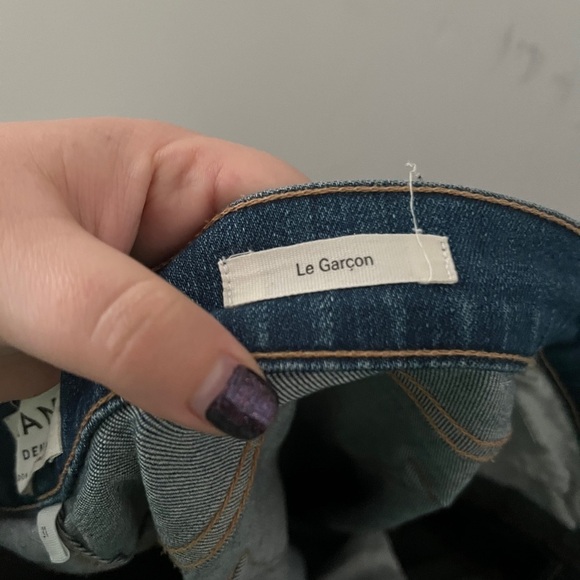 FRAME Denim Women's Le Garcon Ripped Distressed Cuffed Blue Jeans Size 31 - Picture 8 of 11